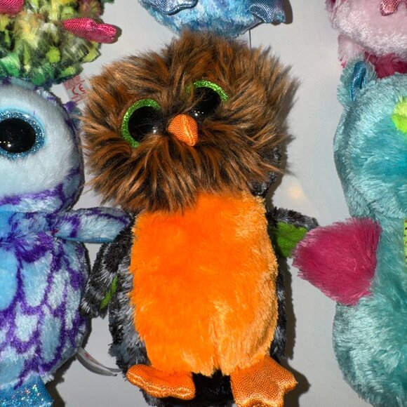 LOT of 6 TY Beanies OWLs Birds - Picture 2 of 9